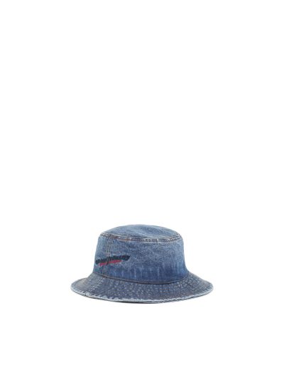 כובע באקט מדנים עם לוגו רטרו - כחול