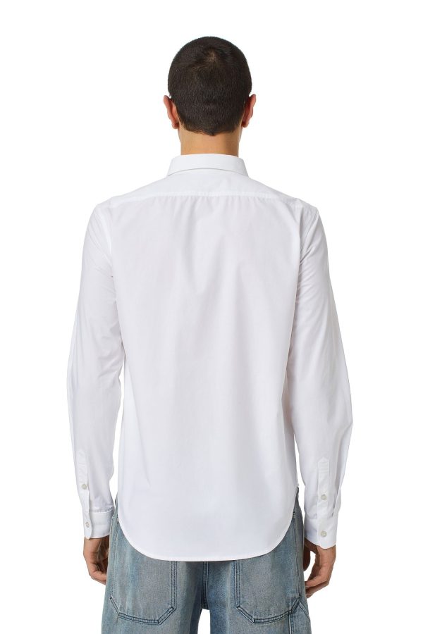 חולצת כותנה מכופתרת - לבן