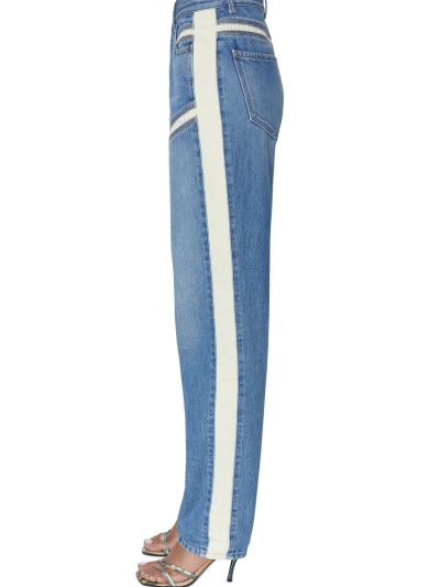 די פילוט ג׳ינס בגזרה ישרה - כחול לבן