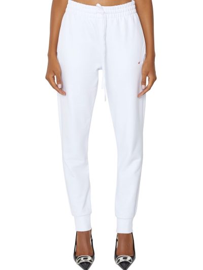 מכנסי טרנינג עם לוגו D רקום - שחור-לבן