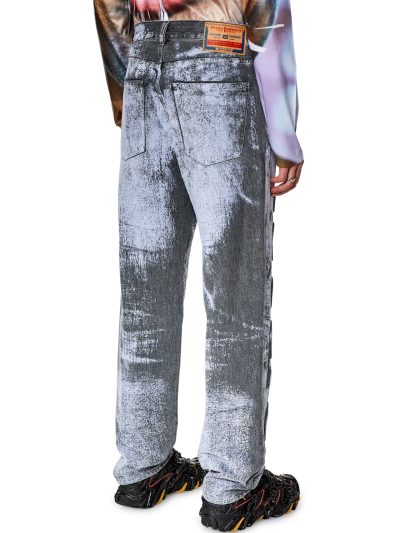 2010 - די מאקס ג׳ינס בגזרה ישרה עם הדפס דנים - אפור